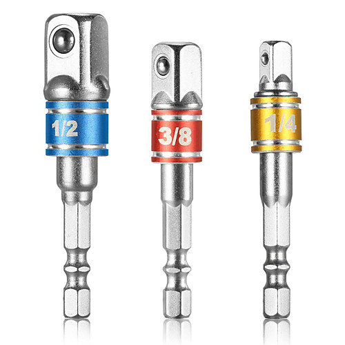 

3PCS Hex Socket Driver Adapter Set Colorful Hammer Electric Screwdriver Head Connecting Rod Drill Tool - Colormix