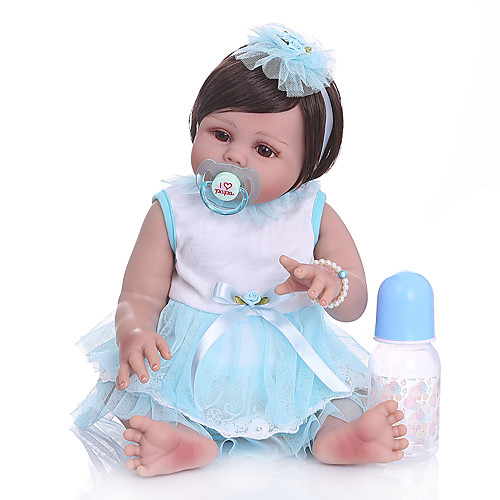 

NPKCOLLECTION 20 inch Reborn Doll Baby Baby Girl lifelike Gift Artificial Implantation Brown Eyes Full Body Silicone Silicone Silica Gel with Clothes and Accessories for Girls' Birthday and Festival