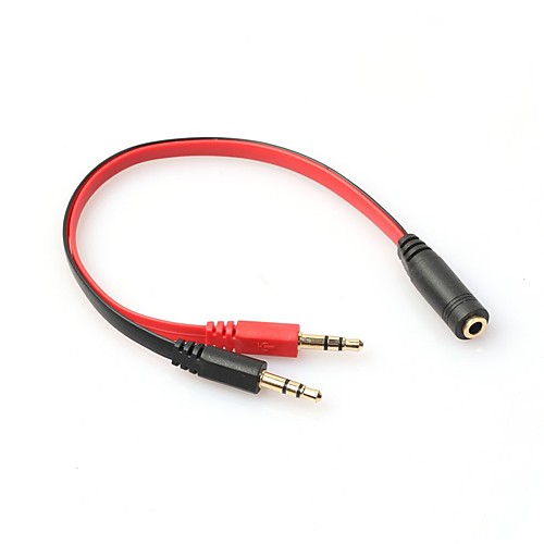 

Top Quality Hot Sale 3.5mm AUX Audio Mic Splitter Cable Earphone Headphone Adapter 1 Female To 2 Male