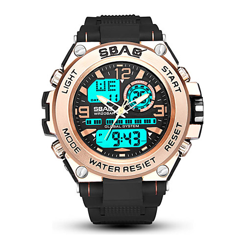 

Men's Sport Watch Digital Modern Style Sporty Stainless Steel Silicone Black 30 m Water Resistant / Waterproof Chronograph Alarm Clock Analog - Digital Outdoor Fashion - Black Black / Blue black