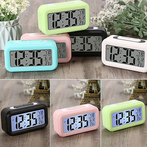

LED Digital Alarm Clock Electronic Smart Clocks Temperature & Calendar Snooze Function Alarm Clock Home Table Backlight Display