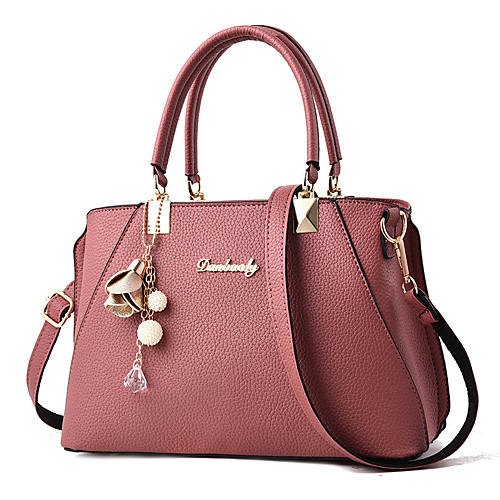 

Women's Bags PU Leather Satchel Zipper Daily Leather Bags Handbags Sillver Gray Black Red Dark Red