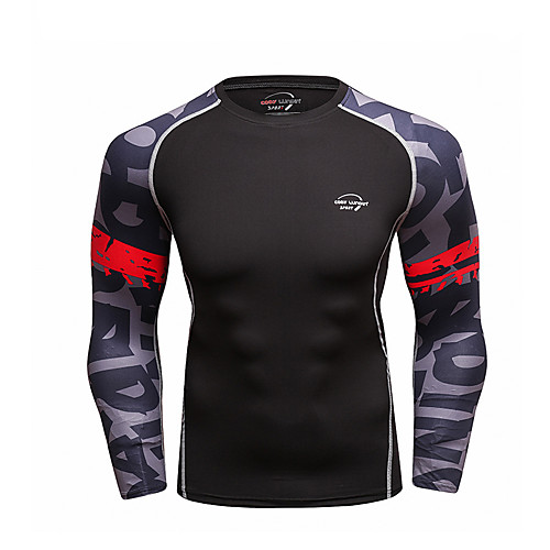 

CODYLUNDIN Men's Long Sleeve Compression Shirt Running Shirt Running Base Layer Patchwork Top Athletic Winter Sun Protection Quick Dry Breathable Running Active Training Jogging Sportswear Blue Black