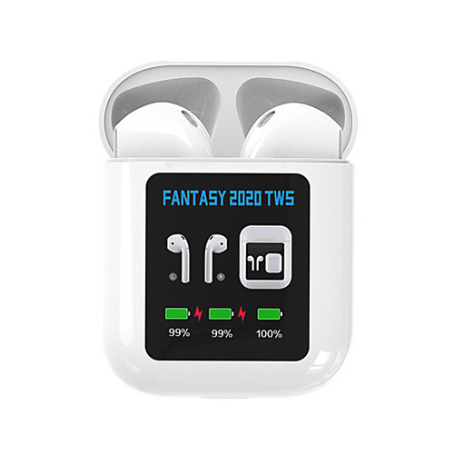 

FANTASY 2020 1.3 inch LCD Display Custom Logo Picture TWS True Wireless Mini Bluetooth 5.0 Earphone With wireless charging