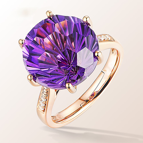 

Women's Ring Amethyst 1pc Rose Gold Platinum Plated Alloy Stylish Daily Jewelry Cute