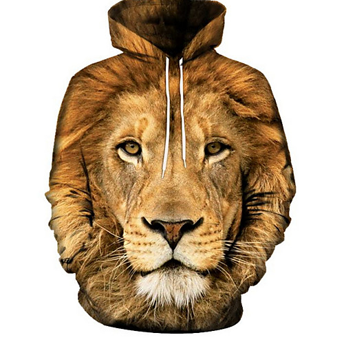 

Men's Hoodie 3D Hooded Basic Hoodies Sweatshirts Brown