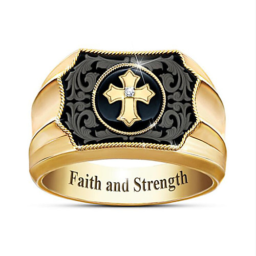 

Men Band Ring Geometrical Gold Gold Plated Cross Fashion 1pc 8 9 10 11 12 / Men's
