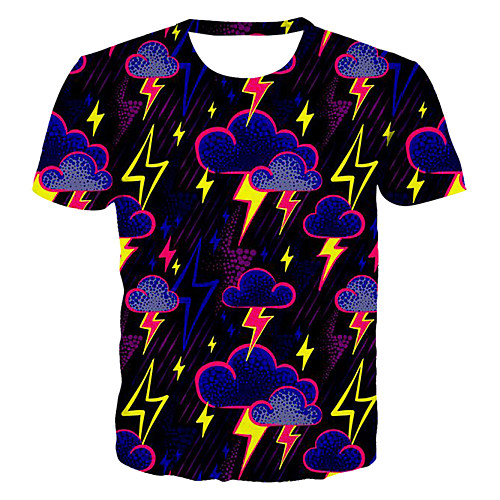 

Men's T shirt Galaxy Graphic 3D Plus Size Print Short Sleeve Daily Tops Basic Exaggerated Blue