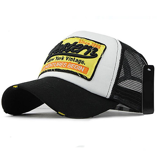 

Men's Baseball Cap Color Block Fabric Hat
