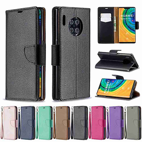 

Case For Huawei Huawei P30 / Huawei 30 Pro / Huawei P30 lite Wallet / Card Holder / with Stand Full Body Cases Solid Colored PU Leather / TPU for Mate 30 Lite / Mate 30 Pro / Honor 10 Lite