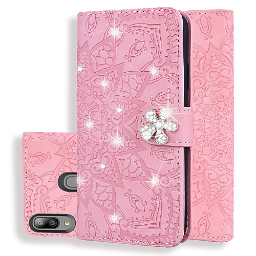 

Case For Samsung Galaxy A7(2018)/A9(2018)/A10(2019) Wallet / Card Holder / Embossed Full Body Cases Solid Colored / Flower PU Leather For Galaxy A20/A30/A40/A50/A70/A80/A90/A20E