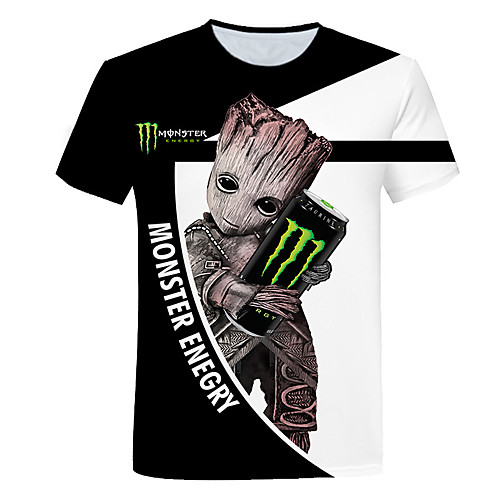 

Men's T shirt Shirt Geometric Plus Size Print Short Sleeve Daily Tops Basic Streetwear Round Neck Green