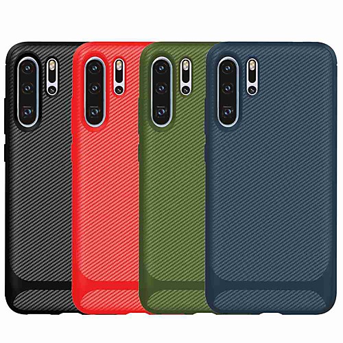 

Case For Huawei Huawei P30 / Huawei P30 Pro / Huawei P30 Lite Shockproof Back Cover Solid Colored TPU / Carbon Fiber