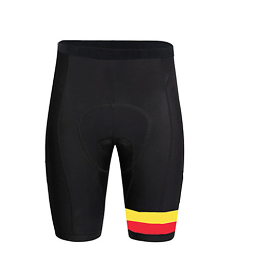 

21Grams Men's Cycling Shorts Spandex Bike Pants / Trousers Bottoms Quick Dry Breathable Sports Solid Color Belgium National Flag Black Mountain Bike MTB Road Bike Cycling Clothing Apparel Bike Wear