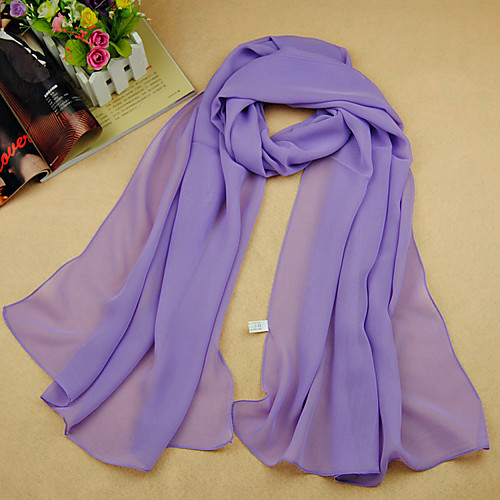 

Women's Chiffon Scarf Daily Red Scarf Solid Colored / Work / Basic / Pink / Fall / Winter