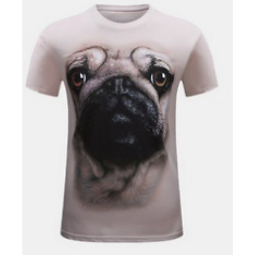 

Men's T shirt Animal Short Sleeve Daily Tops Gray