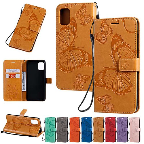 

Case For Samsung Galaxy Galaxy A50(2019) / Samsung Galaxy A90(2019) / Galaxy A2 Core Wallet / Card Holder / with Stand Full Body Cases Butterfly / Solid Colored PU Leather