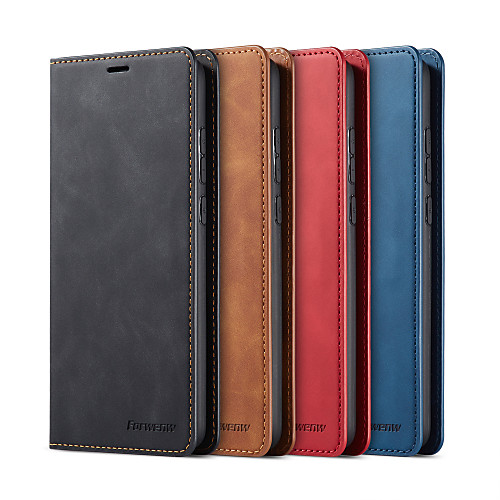 

Forwenw Leather Case For Xiaomi Redmi Note 9s / Redmi Note 9 Pro / Redmi Note 9 Pro Max Leather Case Card Holder / Shockproof Full Body Cases Solid Colored PU Leather for Xiaomi