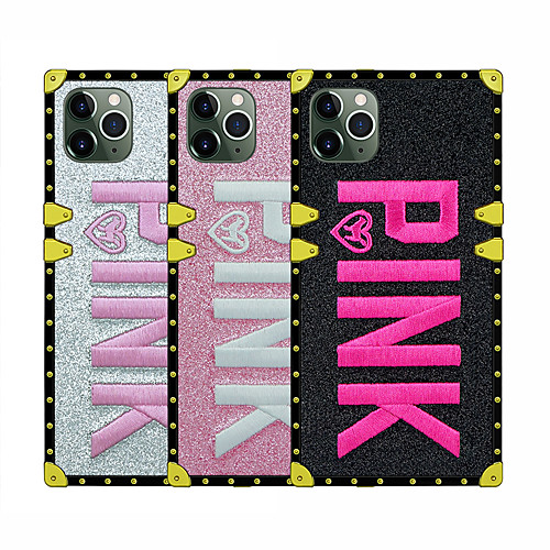 

Case for Apple scene map iPhone 11 11 Pro 11 Pro Max X XS XR XS Max 8 PINK pattern embroidered glitter TPU electroplated PC 2-in-1 square four-corner anti-fall all-inclusive mobile phone case