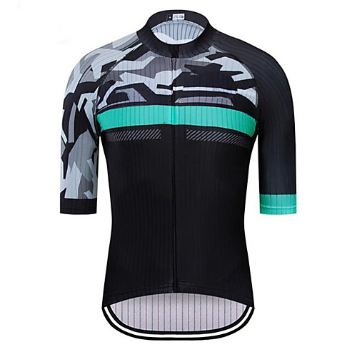 

21Grams Men's Short Sleeve Cycling Jersey Summer Spandex Polyester Jacinth Gray GrayGreen GrayWhite Camo / Camouflage Bike Jersey Top Mountain Bike MTB Road Bike Cycling UV Resistant Quick Dry