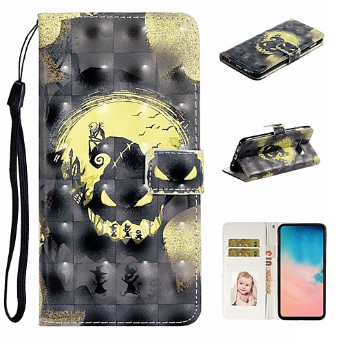 

Case For Samsung Galaxy S9 / S9 Plus / S8 Plus Wallet / Card Holder / with Stand Full Body Cases Skull PU Leather For Galaxy S8/S10/S10 Plus/S10E/S7/S7 Edge