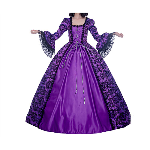 

Princess Maria Antonietta Floral Style Rococo Victorian Renaissance Vacation Dress Dress Party Costume Masquerade Prom Dress Women's Costume Purple Vintage Cosplay Christmas Halloween Party / Evening
