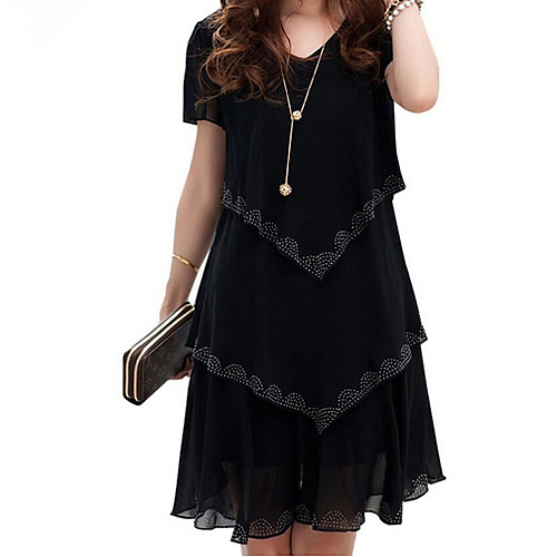 

Women's Swing Dress Short Mini Dress Blue Orange Black Short Sleeve Solid Colored Spring & Summer Jewel Neck Hot Elegant Slim 2021 S M L XL XXL 3XL 4XL 5XL