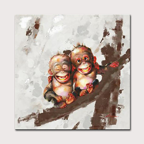 

Nursery Oil Painting Hand Painted Animals Pop Art Modern Rolled Canvas Rolled Without Frame