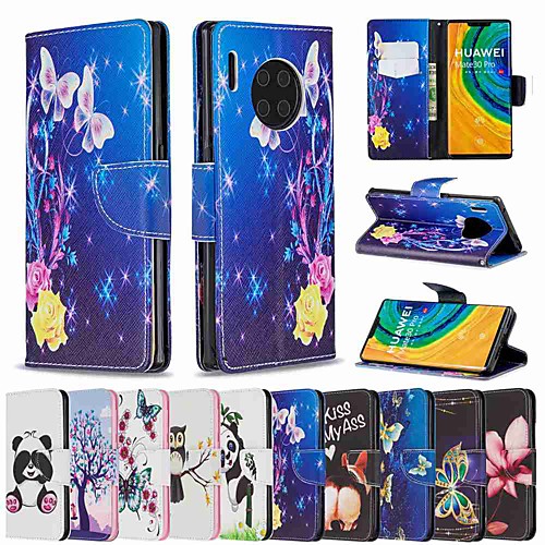 

Case For Huawei Huawei P30 / Huawei 30 Pro / Huawei P30 lite Wallet / Card Holder / with Stand Full Body Cases Yellow Butterfly PU Leather / TPU for Mate 30 Lite / Mate 30 Pro / Honor 10 Lite
