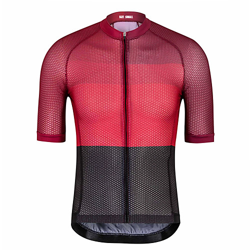 

21Grams Men's Short Sleeve Cycling Jersey Summer Spandex Polyester Black / Red Solid Color Bike Jersey Top Mountain Bike MTB Road Bike Cycling UV Resistant Quick Dry Breathable Sports Clothing Apparel