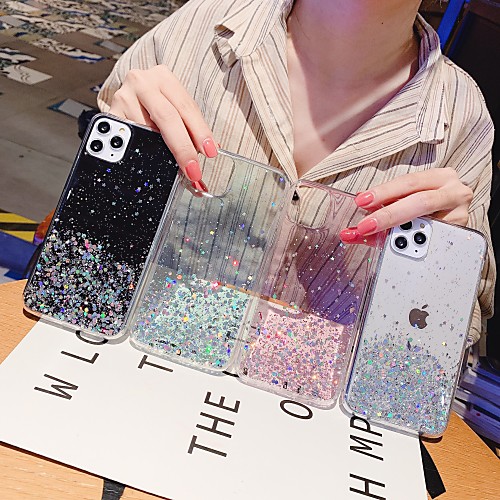 

Case For Apple iPhone 11 / iPhone 11 Pro / iPhone 11 Pro Max Flowing Liquid Back Cover Glitter Shine TPU