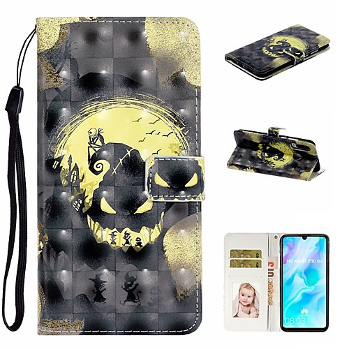 

Case For Huawei P20 Pro / Huawei P20 lite / Huawei P30 Wallet / Card Holder / with Stand Full Body Cases Skull PU Leather For Huawei P30 Lite/P30 Pro/P8 Lite 2017/P10 Lite