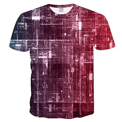 

Men's T shirt Graphic 3D Plus Size Short Sleeve Daily Tops Basic Red