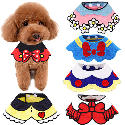 

Dog Cat Necklace Ornaments Dog Scarf Cartoon Cute Dog Clothes Puppy Clothes Dog Outfits Black Yellow Red Costume for Girl and Boy Dog Cotton M L