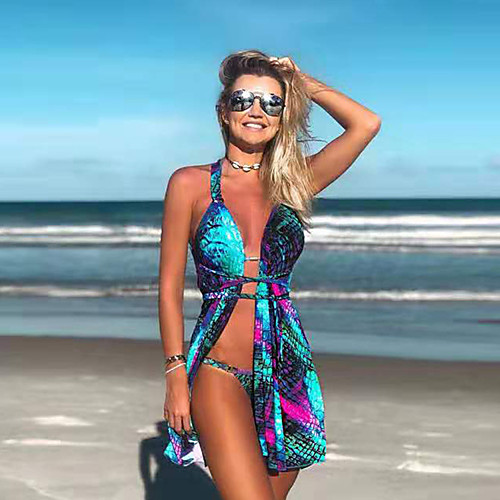

Women's Bikini Swimsuit Normal Swimwear Bathing Suits Blue / Padded Bras