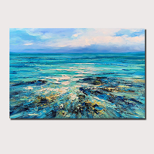 

Oil Painting Hand Painted Abstract Landscape Comtemporary Modern Stretched Canvas With Stretched Frame or Rolled Without Frame