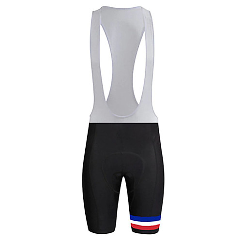 

21Grams Men's Cycling Bib Shorts Spandex Bike Bib Shorts Pants / Trousers Padded Shorts / Chamois Quick Dry Breathable Sports Solid Color France National Flag White / Black Mountain Bike MTB Road