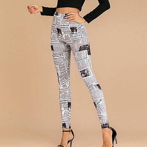 

Women's Basic Slim Jogger Pants optical illusion High Waist White Green Beige