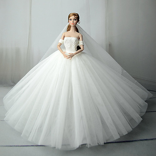 

Doll Dress Wedding For Barbiedoll Satin / Tulle Lace Satin Dress For Girl's Doll Toy / Kids