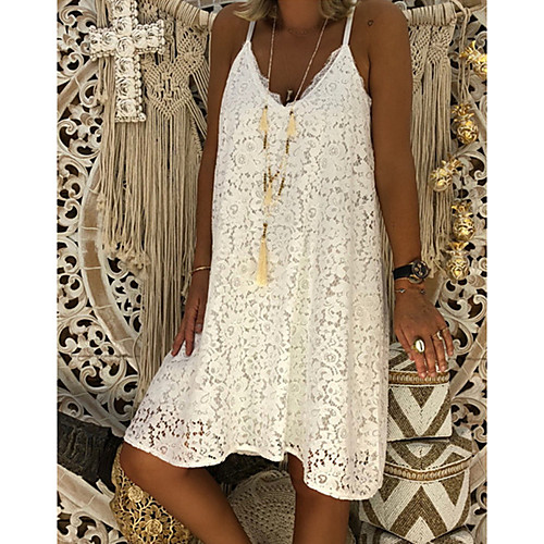 

Women's A Line Dress Blushing Pink White Black Red Sleeveless Solid Colored Spring & Summer Strap 2021 S M L XL XXL 3XL 4XL 5XL