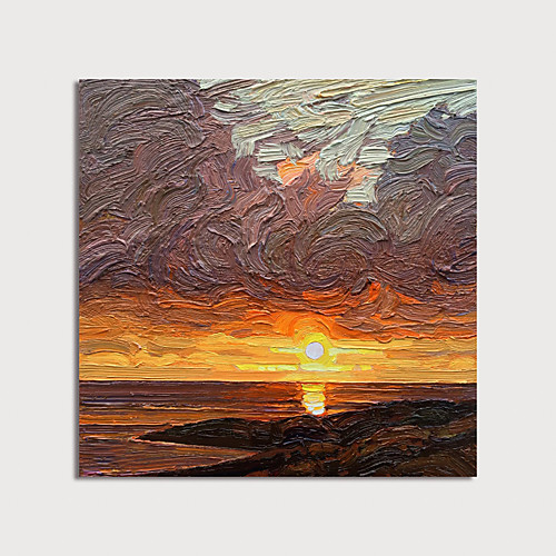 

Oil Painting Hand Painted Square Abstract Modern Stretched Canvas