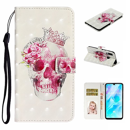 

Case For Huawei P20 Pro / Huawei P20 lite / Huawei P30 Wallet / Card Holder / with Stand Full Body Cases Skull PU Leather For Huawei P30 Lite/P30 Pro/P8 Lite 2017/P10 Lite