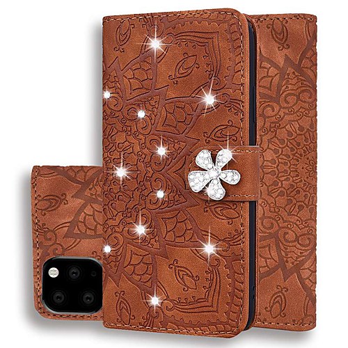 

Case For Apple iPhone 11 / iPhone 11 Pro / iPhone 11 Pro Max Wallet / Card Holder/Rhinestone Full Body Cases Solid Colored / Glitter Shine PU Leather For iPhone XR/XS Max/XS/X/8 Plus/7/6s Plus/6/5/SE