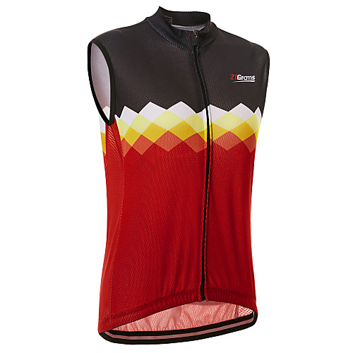 

21Grams Plaid Checkered Men's Sleeveless Cycling Jersey Cycling Vest - Black / Red BlackWhite Bike Top Quick Dry Moisture Wicking Breathable Sports Summer Terylene Mountain Bike MTB Road Bike Cycling