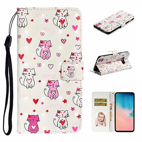 

Case For Samsung Galaxy S9 / S9 Plus / S8 Plus Wallet / Card Holder / with Stand Full Body Cases Cat PU Leather For Galaxy S8/S10/S10 Plus/S10E/S7/S7 Edge