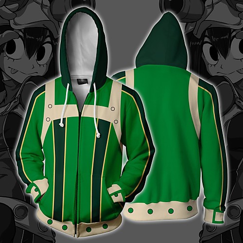 

Inspired by My Hero Academia Boko No Hero Asui Tsuyu Cosplay Costume Hoodie Polyster Print Printing Hoodie For Men's / Women's