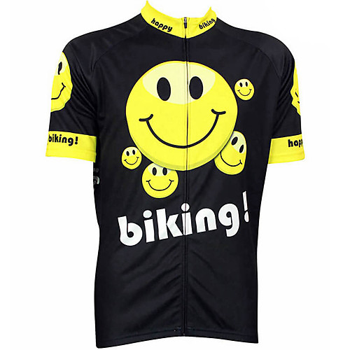 

21Grams Men's Short Sleeve Cycling Jersey Summer Spandex Polyester Black / Yellow Solid Color Funny Bike Jersey Top Mountain Bike MTB Road Bike Cycling UV Resistant Quick Dry Breathable Sports