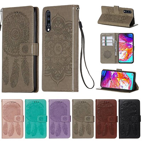 

Case For Samsung Galaxy A30/A50/A20 Wallet / Card Holder / with Stand Full Body Cases Solid Colored / Feathers PU Leather For Galaxy A30S/A50S/A40/A60/A70/A80/A90