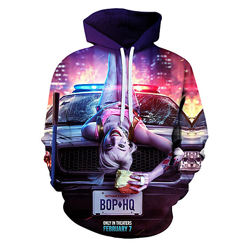 

Men's Hoodie Cartoon 3D Skull Hooded Halloween Casual Halloween Hoodies Sweatshirts Rainbow