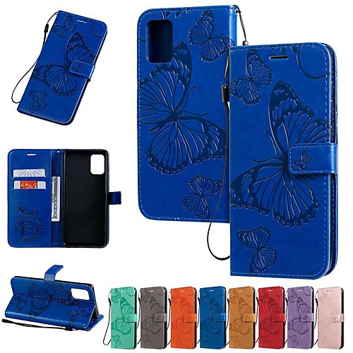 

Case For Samsung Galaxy Galaxy A7(2018) / Note 9 / Note 8 Wallet / Card Holder / with Stand Full Body Cases Butterfly / Solid Colored PU Leather